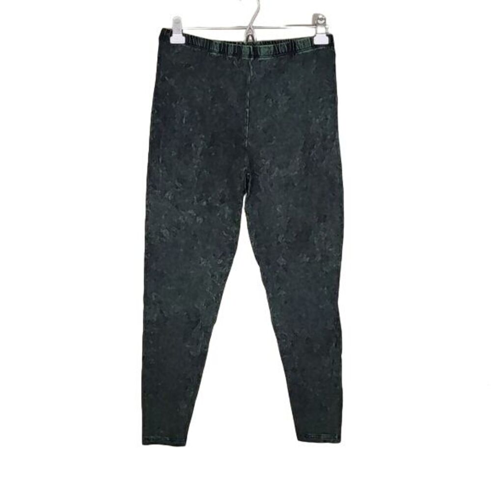 New in Package Zenana‎ Green Black Acid Wash Leggings Size 1X